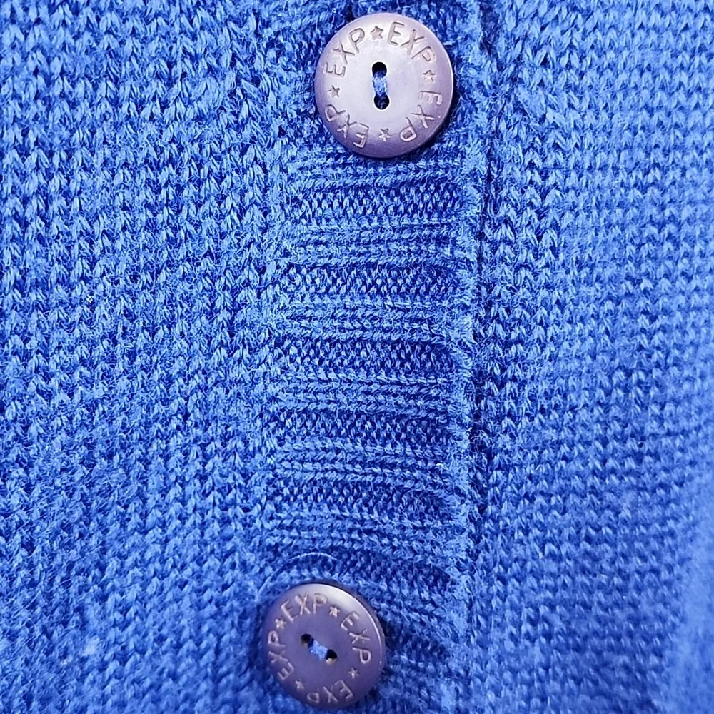 Blue Knit Cardigan Sweater Limited Express. Size M 30% Wool - Picture 3 of 7